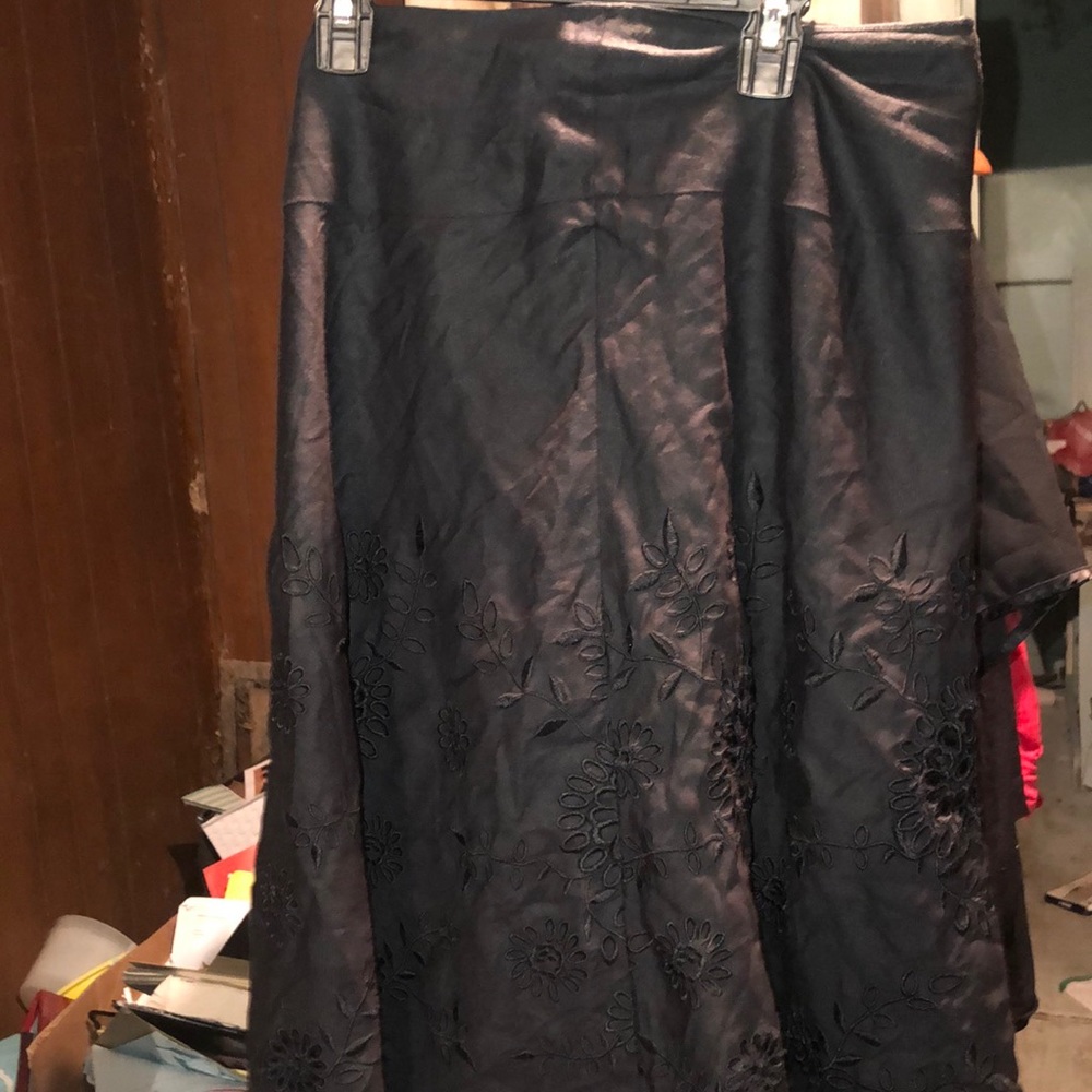 Embellished black midi skirt size 12